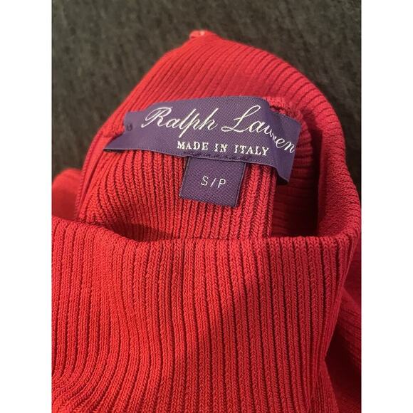 Ralph Lauren Collection Purple Label Red Sweater Day Dress Turtleneck Bodycon S - Picture 7 of 7